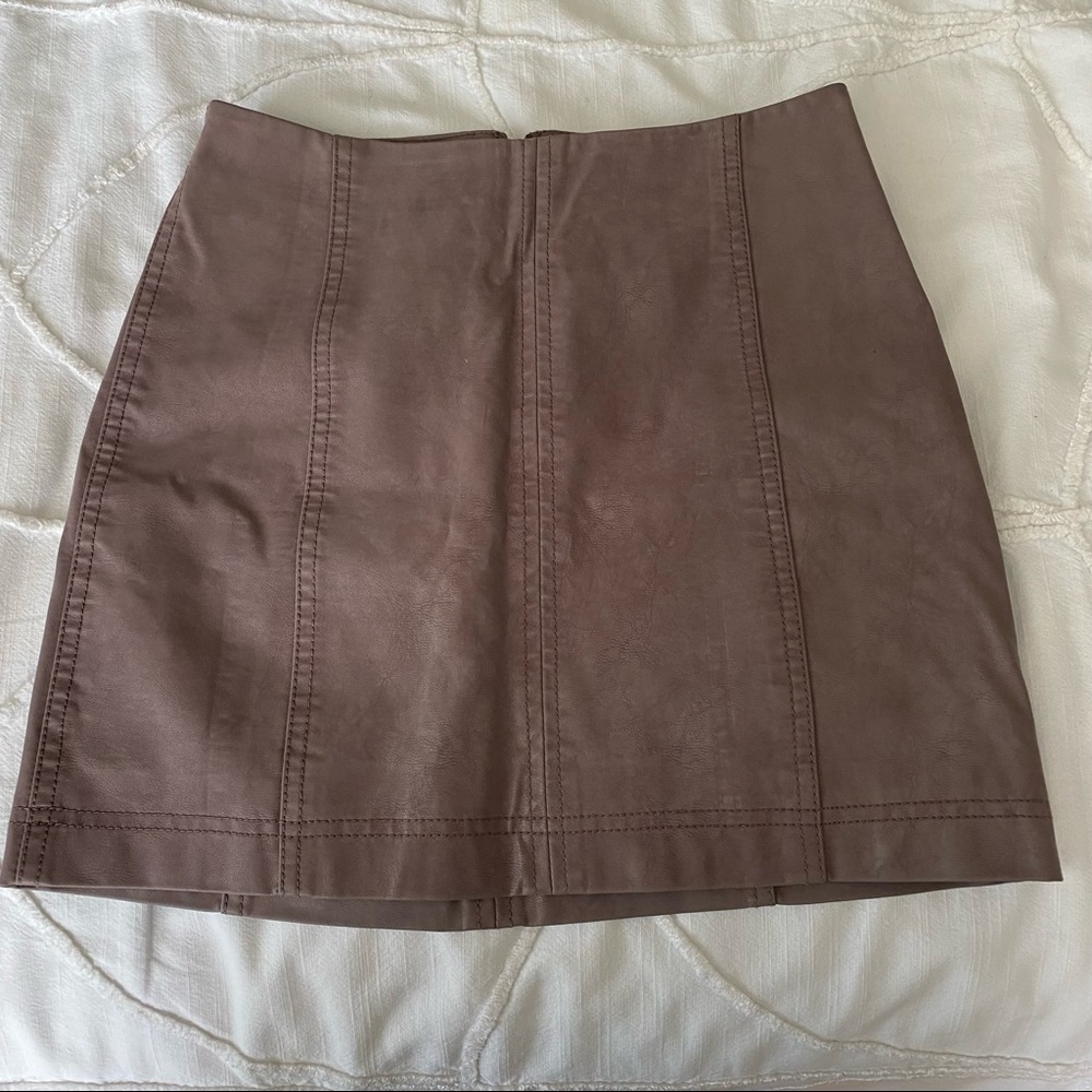 Free People Vegan Leather Skirt 0 xs
